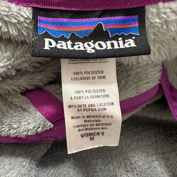 Patagonia Re-Tool Snap-T Fleece Jacket Women’s Medium Gray Pink Purple Pullover - Picture 6 of 10